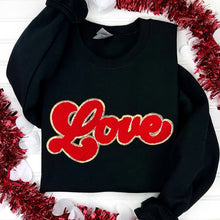 PREORDER: Love Chenille Patch Sweatshirt in Black